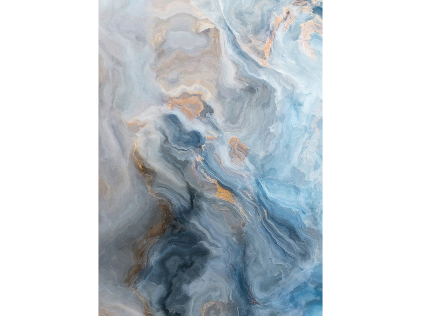 Blue And Gold Marble Effect Glass Wall Art 70x100cm