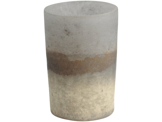 Glass Cylinder Burnished Finish Votive Holder