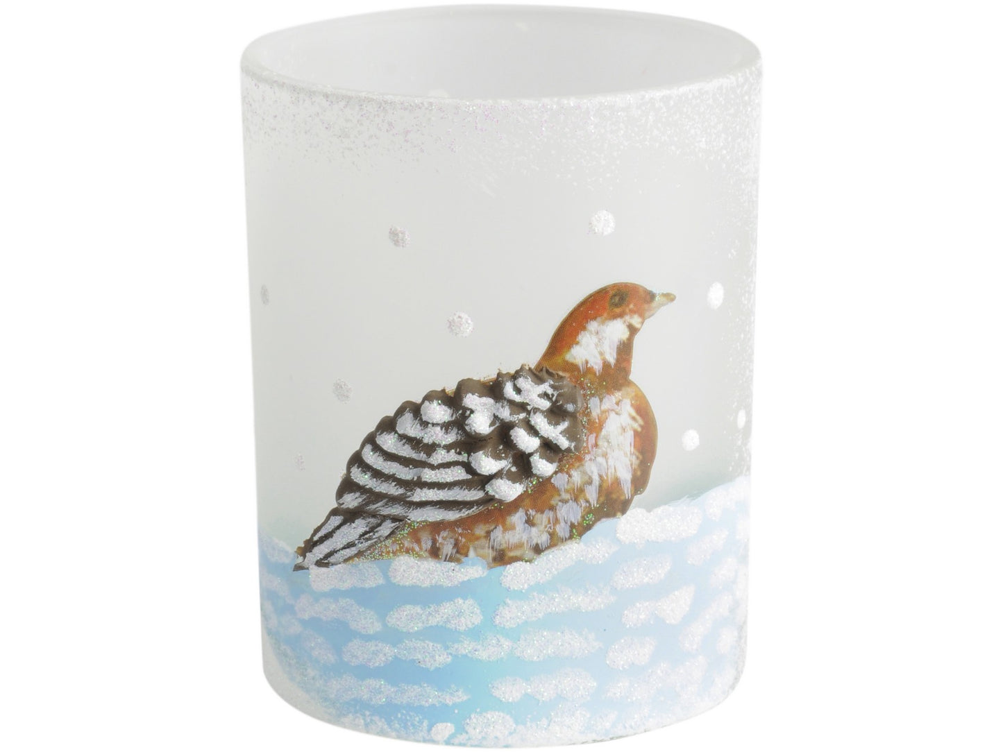 Winter Scene with Partridge Candle Holder - Xmas