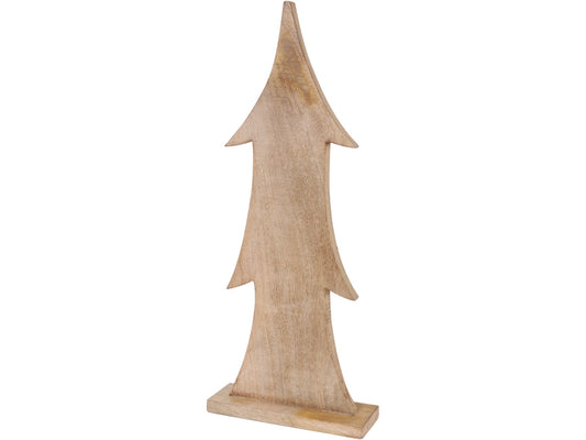 Rustic Wooden Tree On Base Small - Xmas