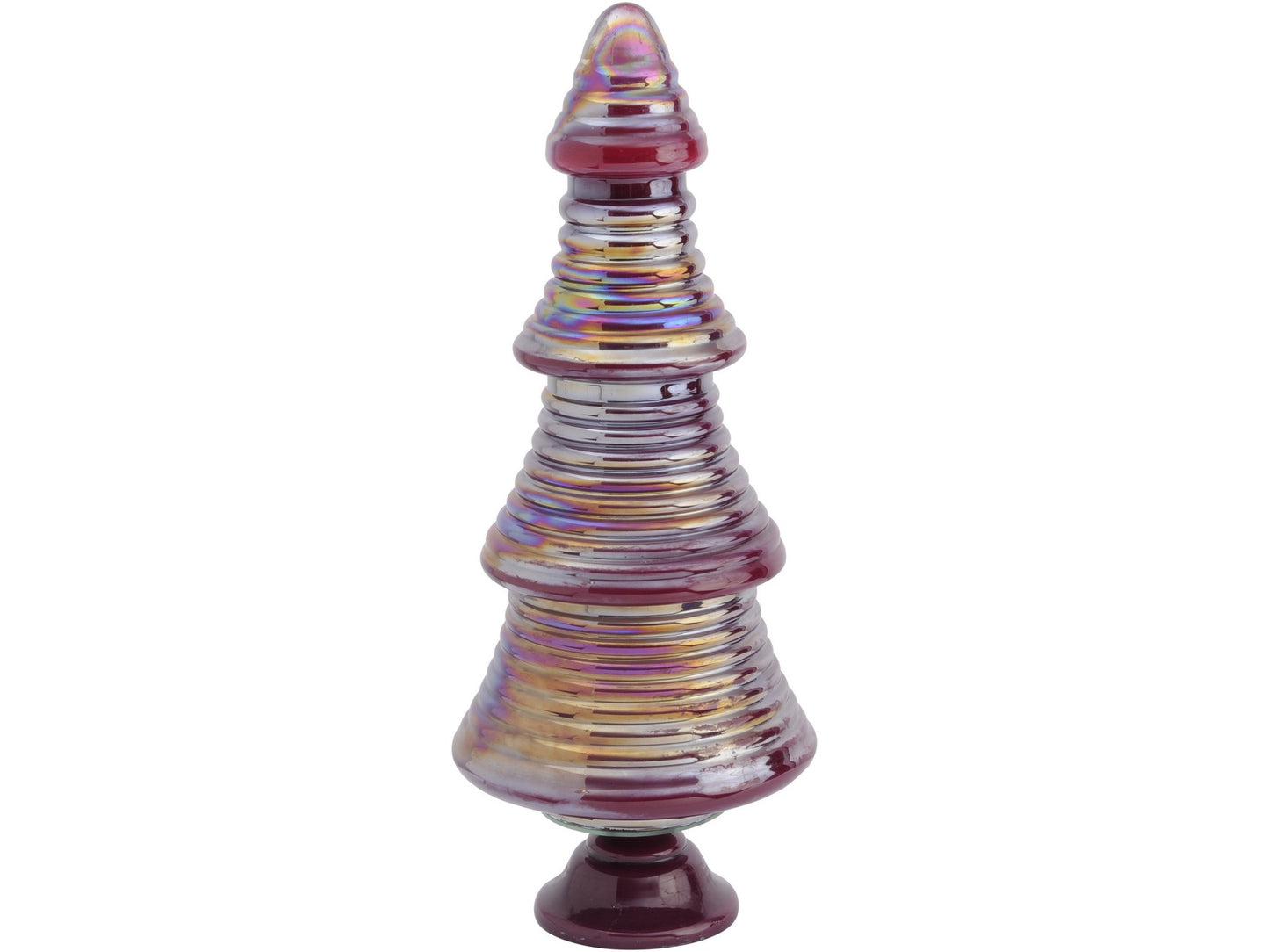 Fuschia Glass Ribbed Tree - Xmas