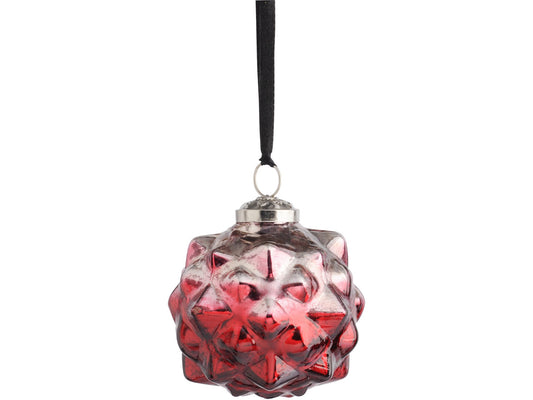 EX DISPLAY Red Studded Bauble Ombre Effect - Xmas