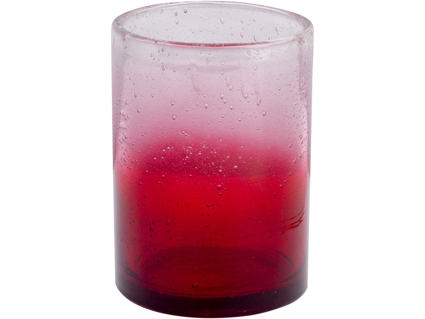 Red Glass Bubble Votive Holder With Ombre Effect Large - Xmas