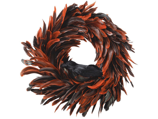 EX DISPLAY Feather Orange Wreath - Xmas