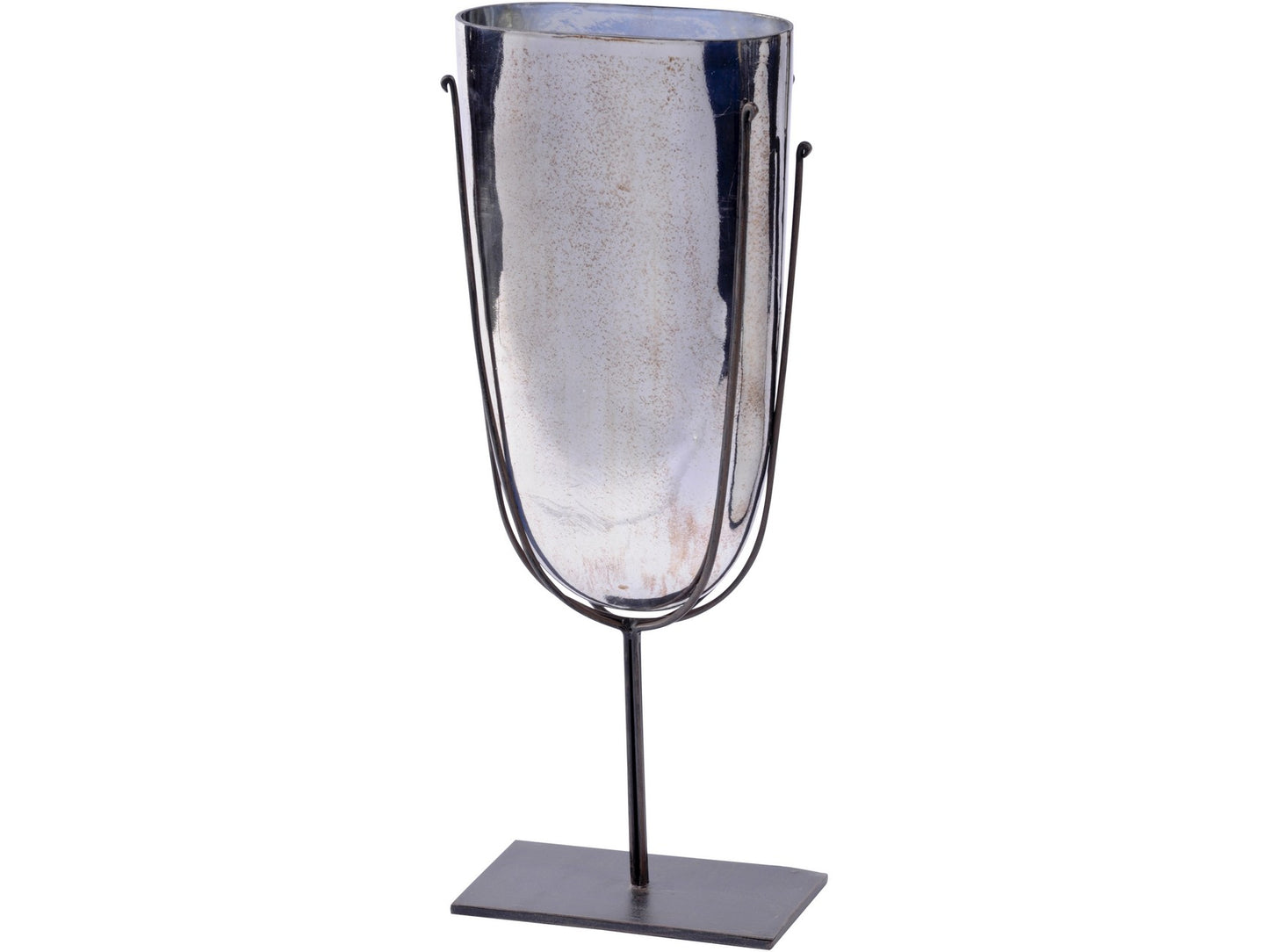 EX DISPLAY Metallic Platinum Tall Bowl On Stand - Xmas