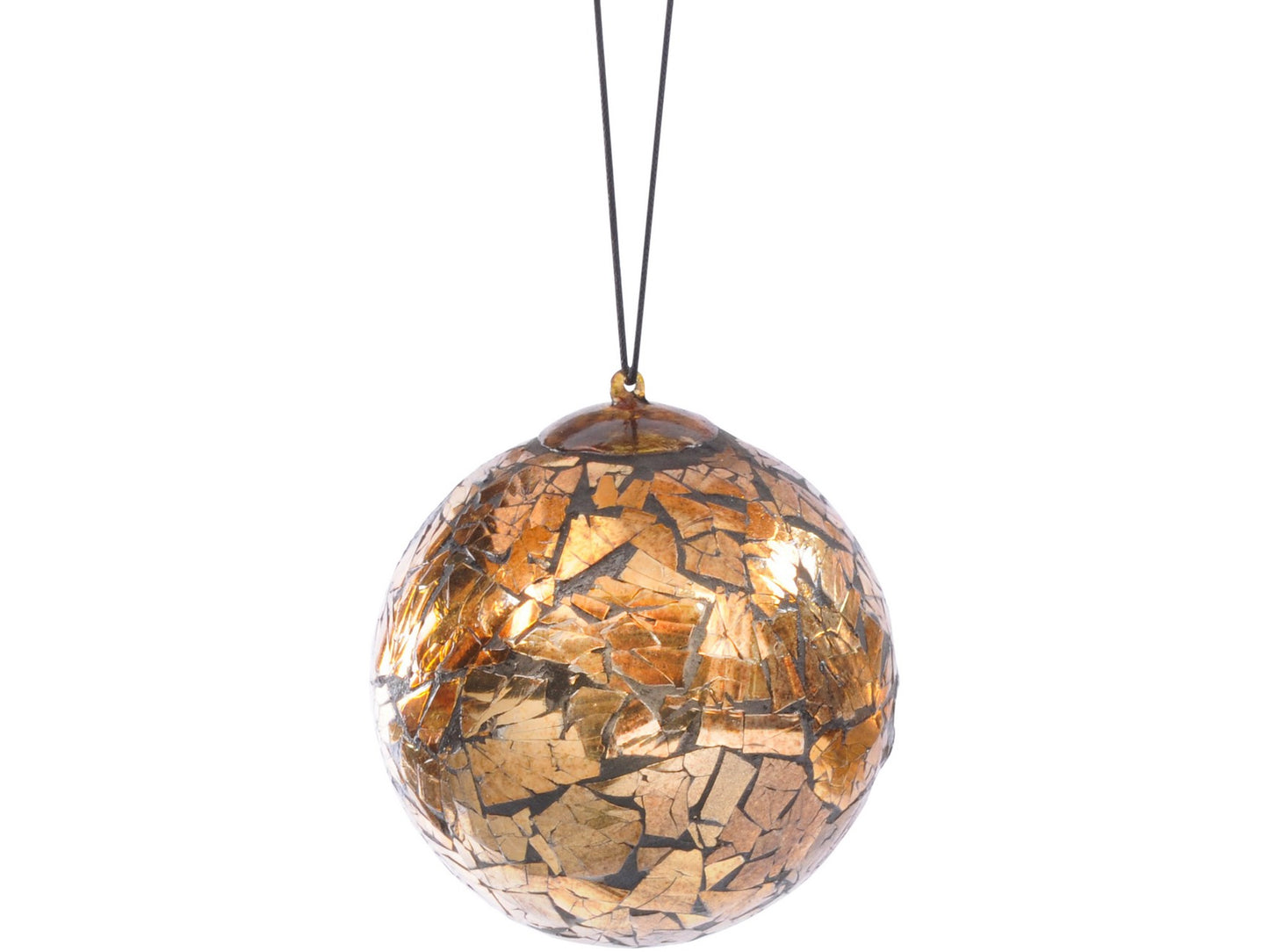 EX DISPLAY Metallic Mosaic Medium Gold Bauble - Xmas