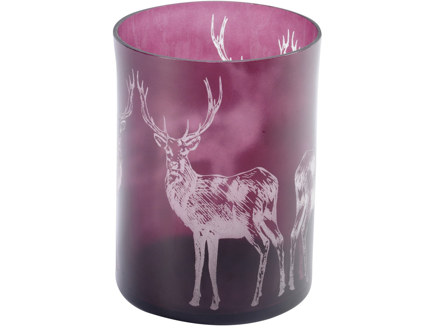 Reindeer Clear Red Large Hurricane - Xmas