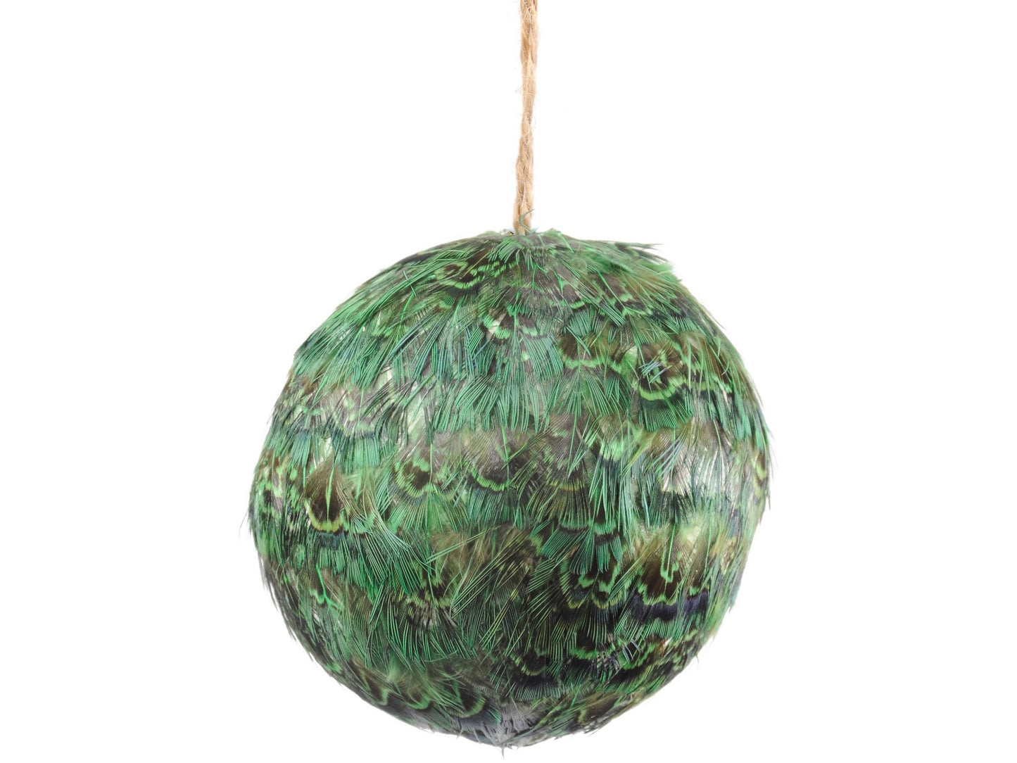 Feather Green Pheasant Bauble - Xmas