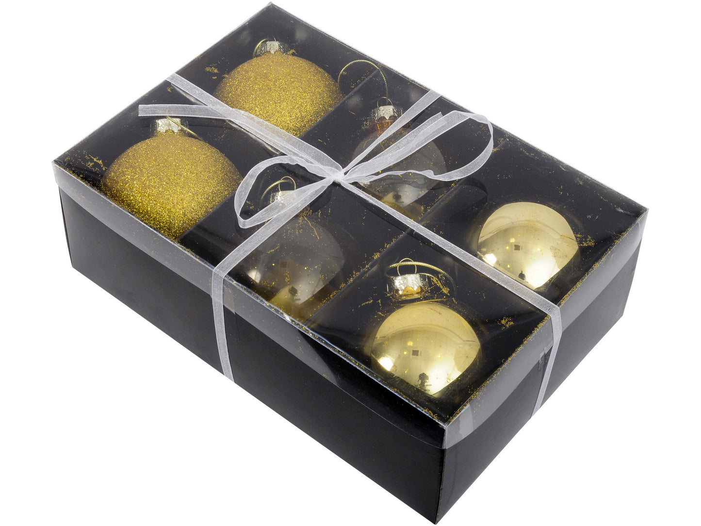 Set Of 6 Gold Large Baubles - Xmas