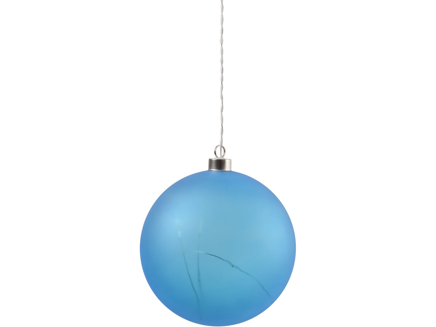 LED Matt Blue Glass Ball - Xmas