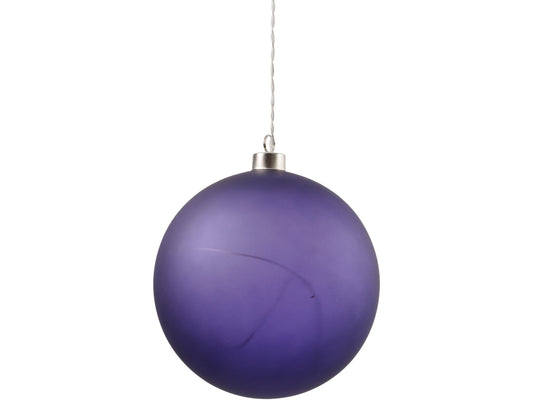 EX DISPLAY LED Matt Purple Glass Ball - Xmas