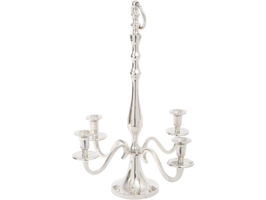 Polished Silver Candelabra With Ring