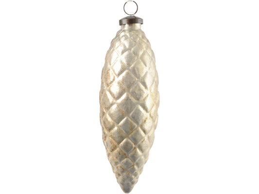 EX DISPLAY Textured Gold Small Oval Ornament - Xmas