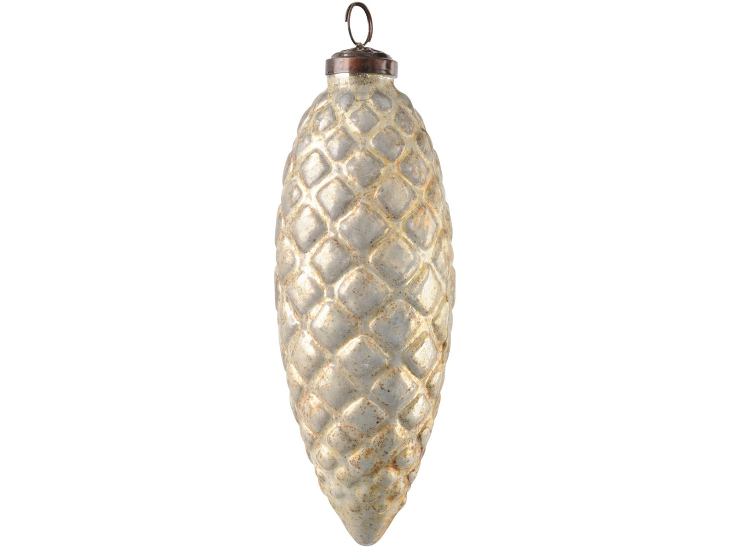 EX DISPLAY Textured Gold Large Oval Ornament - Xmas