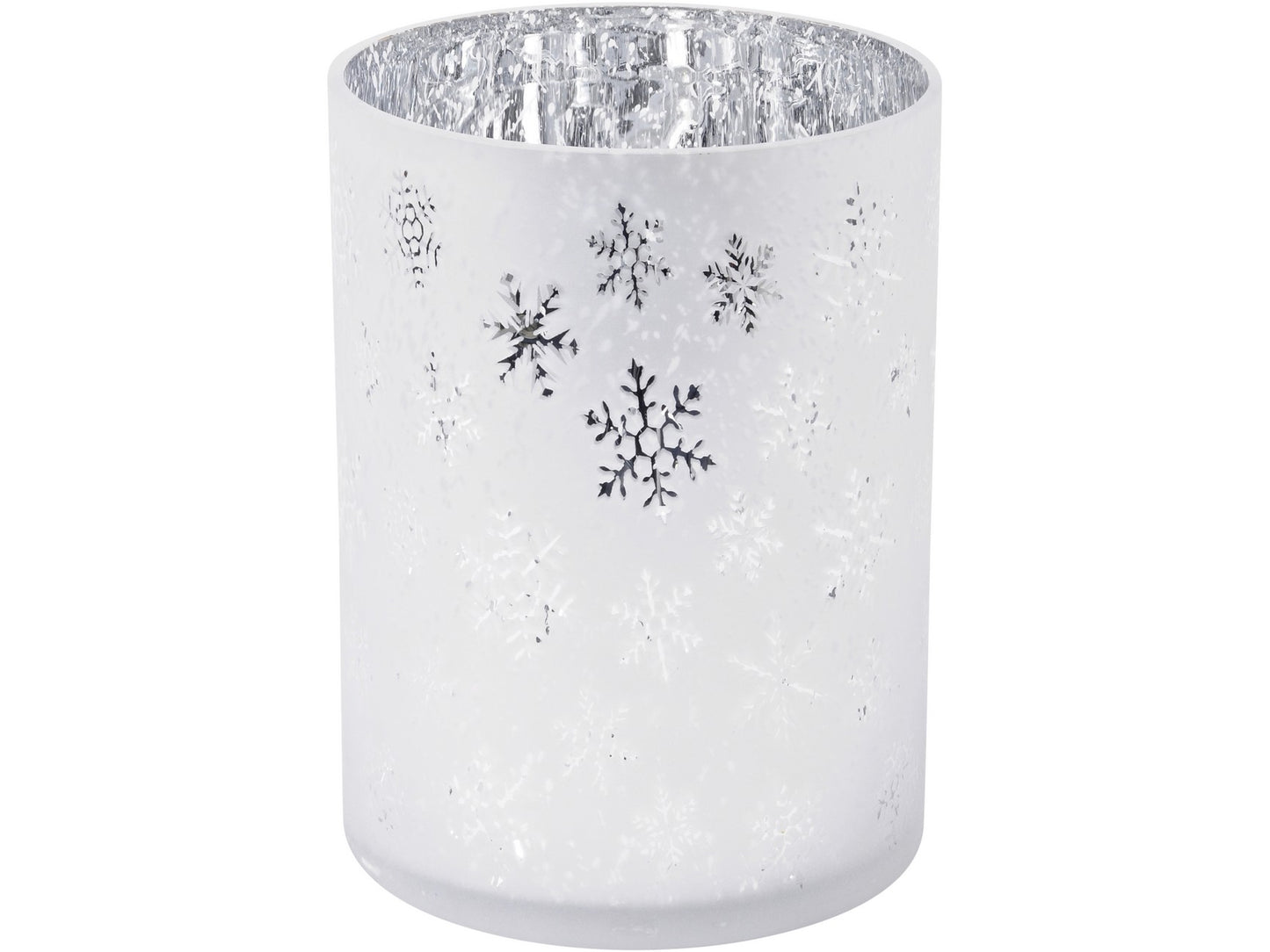 Festive Snowflake White And Silver Matt Hurricane - Xmas