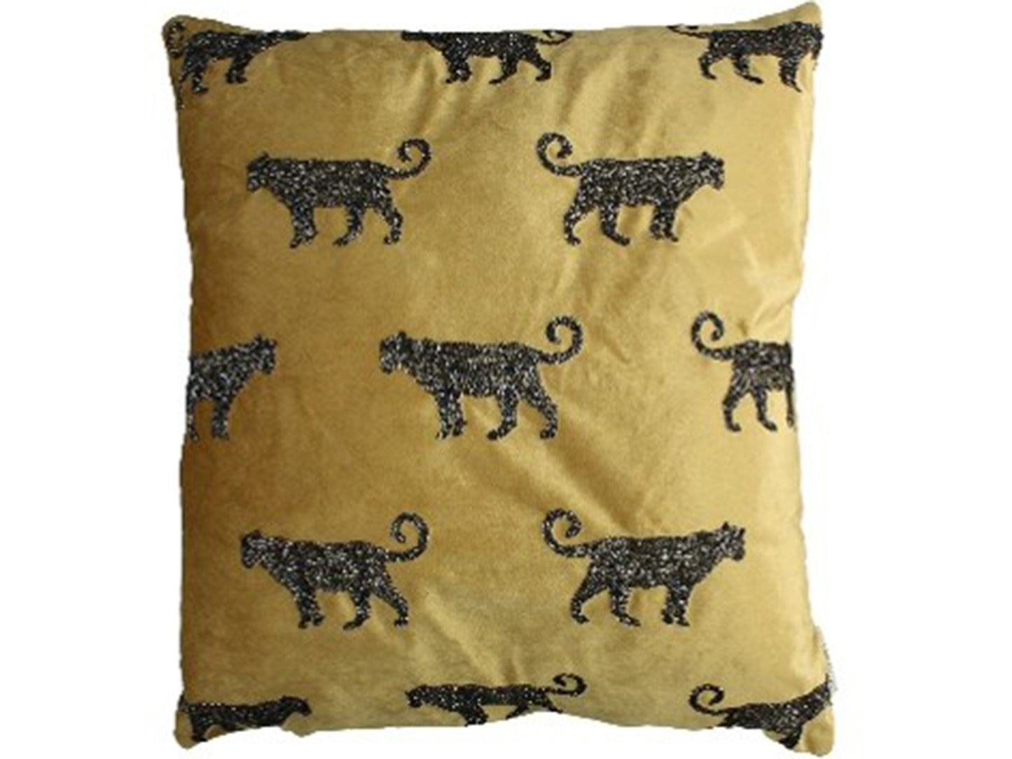 Safari Leopard Cushion Gold 60x60cm with Feather Inner