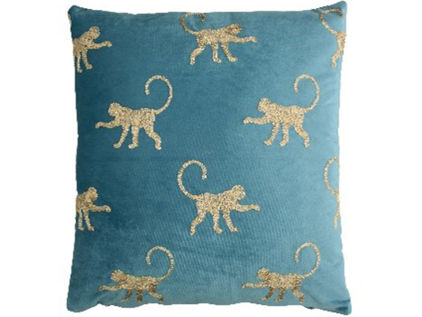 Safari Monkey Cushion Blue 45x45cm with Feather Inner