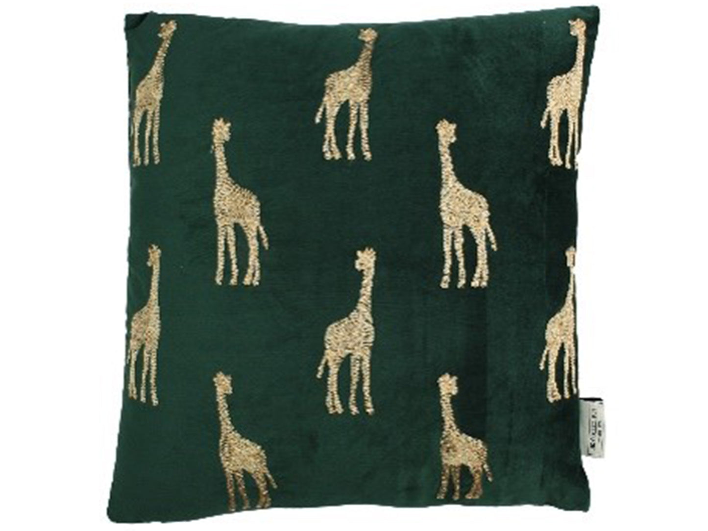 Safari Giraffe Cushion Green 45x45cm with Feather Inner